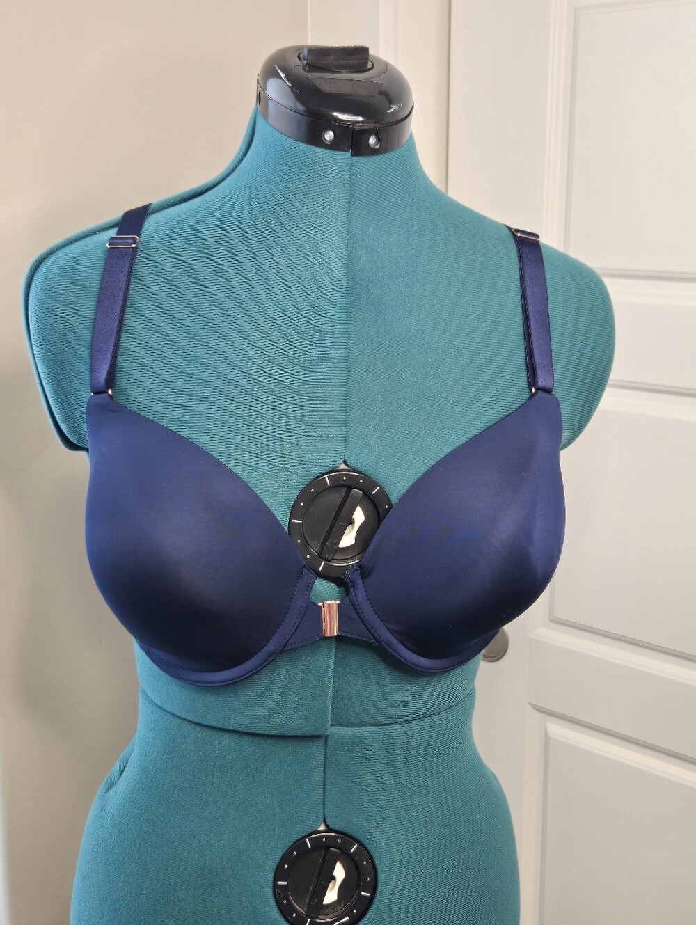 SOMA NAVY BLUE BRA FRONT CLOSURE VANISHING 360 PERFECT COVERAGE WOMEN 34DD
